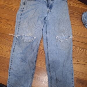 Classic Blue Distressed Men's Jeans